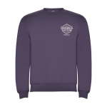 Unisex-Sweatshirt aus Baumwolle und Polyester, 280 g/m², Roly farbe lila Ansicht mit Siebdruck