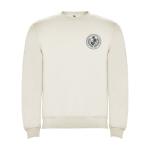 Unisex-Sweatshirt aus Baumwolle und Polyester, 280 g/m², Roly farbe gebrochen weiß Ansicht mit Siebdruck