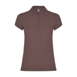 Kurzarm-Piqué-Polo aus Baumwolle für Damen, 200 g/m2, Roly farbe taupe
