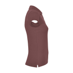 Kurzarm-Piqué-Polo aus Baumwolle für Damen, 200 g/m2, Roly farbe taupe zweite Seitenansicht