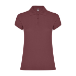 Kurzarm-Piqué-Polo aus Baumwolle für Damen, 200 g/m2, Roly farbe marmorrot