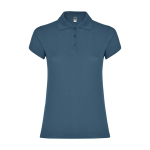 Kurzarm-Piqué-Polo aus Baumwolle für Damen, 200 g/m2, Roly farbe pastellblau