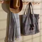 Einfarbiges Hamamtuch aus recycelter Baumwolle, 150 x 90 cm farbe dunkelgrau vierte Ansicht