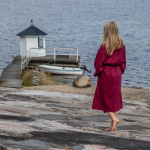 Bademantel mit Kapuze Baumwolle/Poly S/M farbe bordeaux sechste Ansicht