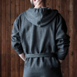 Bademantel mit Kapuze Baumwolle/Poly S/M farbe blau sechste Ansicht