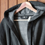 Bademantel mit Kapuze Baumwolle/Poly S/M farbe dunkelgrau sechste Ansicht