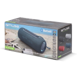 Wasserdichter zylindrischer Lautsprecher mit LED-Details farbe dunkelblau achte Ansicht