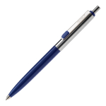 Metallkugelschreiber mit Farbedetails am Clip, blaue Tinte farbe dunkelblau dritte Ansicht