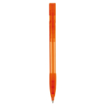 Kunststoff-Kugelschreiber aus Deutschland, nachfüllbar, blaue Tinte farbe orange-transparent vierte Ansicht