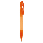Kunststoff-Kugelschreiber aus Deutschland, nachfüllbar, blaue Tinte farbe orange-transparent fünfte Ansicht