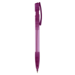 Kunststoff-Kugelschreiber aus Deutschland, nachfüllbar, blaue Tinte farbe violett-transparent fünfte Ansicht
