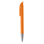 Kunststoff-Kugelschreiber mit matter Oberfläche aus der EU, blaue Tinte farbe orange dritte Ansicht
