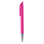 Kunststoff-Kugelschreiber mit matter Oberfläche aus der EU, blaue Tinte farbe rosa dritte Ansicht
