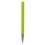 Kunststoff-Kugelschreiber mit matter Oberfläche aus der EU, blaue Tinte farbe lindgrün dritte Ansicht