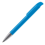 Kunststoff-Kugelschreiber mit matter Oberfläche aus der EU, blaue Tinte farbe hellblau