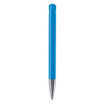 Kunststoff-Kugelschreiber mit matter Oberfläche aus der EU, blaue Tinte farbe hellblau vierte Ansicht