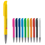 Kunststoff-Kugelschreiber mit matter Oberfläche aus der EU, blaue Tinte