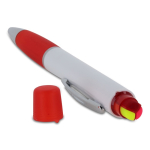 Drehbarer Kugelschreiber mit Textmarker oben farbe rot sechste Ansicht