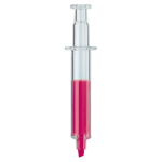 Durchsichtiger Marker in Spritzenform mit farbiger Tinte farbe rosa-transparent zweite Ansicht
