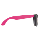 Neonfarbene Sonnenbrille mit schwarzem Rahmen und UV400-Schutz farbe rosa dritte Ansicht