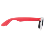 Neonfarbene Sonnenbrille mit Glasureffekt-Rahmen und UV400-Schutz farbe rot-transparent zweite Ansicht