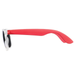 Neonfarbene Sonnenbrille mit Glasureffekt-Rahmen und UV400-Schutz farbe rot-transparent dritte Ansicht