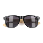 Sonnenbrille aus recyceltem Kunststoff mit Bambusbügel, UV400-Schutz farbe schwarz zweite Ansicht