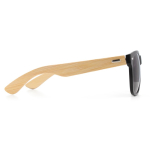 Sonnenbrille aus recyceltem Kunststoff mit Bambusbügel, UV400-Schutz farbe schwarz dritte Ansicht