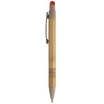Kugelschreiber aus Bambus und Weizenstroh mit farbigem Touchpen farbe orange