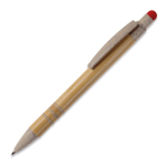 Kugelschreiber aus Bambus und Weizenstroh mit farbigem Touchpen