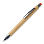Bambusstift mit farbigem Touchpen für Touchscreens, blaue Tinte farbe orange dritte Ansicht