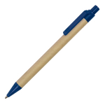 Kuli aus Recyclingpapier mit Druckknopf, blaue Tinte farbe blau dritte Ansicht