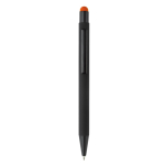 Metall-Kugelschreiber mit Touchpen und Logo mit Gravur farbe orange zweite Ansicht