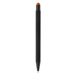 Metall-Kugelschreiber mit Touchpen und Logo mit Gravur farbe orange vierte Ansicht