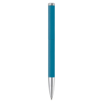 Drehkugelschreiber aus Alu mit Clip und Metallspitze, blaue Tinte farbe blau vierte Ansicht