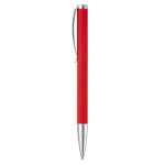 Drehkugelschreiber aus Alu mit Clip und Metallspitze, blaue Tinte farbe rot