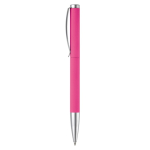 Drehkugelschreiber aus Alu mit Clip und Metallspitze, blaue Tinte farbe rosa