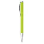 Drehkugelschreiber aus Alu mit Clip und Metallspitze, blaue Tinte farbe lindgrün