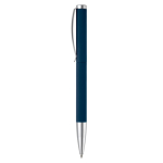 Drehkugelschreiber aus Alu mit Clip und Metallspitze, blaue Tinte farbe dunkelblau