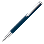 Drehkugelschreiber aus Alu mit Clip und Metallspitze, blaue Tinte farbe dunkelblau dritte Ansicht