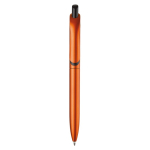 Kunststoff-Kugelschreiber in Metalloptik mit stabilem Clip, blaue Jumbo-Mine farbe orange zweite Ansicht
