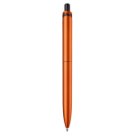 Kunststoff-Kugelschreiber in Metalloptik mit stabilem Clip, blaue Jumbo-Mine farbe orange vierte Ansicht