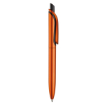 Kunststoff-Kugelschreiber in Metalloptik mit stabilem Clip, blaue Jumbo-Mine farbe orange fünfte Ansicht