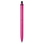 Kunststoff-Kugelschreiber in Metalloptik mit stabilem Clip, blaue Jumbo-Mine farbe rosa vierte Ansicht