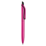 Kunststoff-Kugelschreiber in Metalloptik mit stabilem Clip, blaue Jumbo-Mine farbe rosa fünfte Ansicht