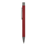 Kugelschreiber aus Aluminium mit Soft-Touch-Oberfläche, blaue Tinte farbe bordeaux