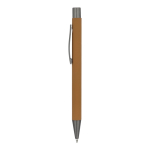 Kugelschreiber aus Aluminium mit Soft-Touch-Oberfläche, blaue Tinte farbe camel
