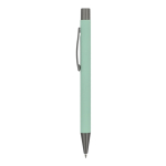 Kugelschreiber aus Aluminium mit Soft-Touch-Oberfläche, blaue Tinte farbe mintgrün