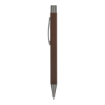 Kugelschreiber aus Aluminium mit Soft-Touch-Oberfläche, blaue Tinte farbe dunkelbraun