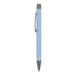 Kugelschreiber aus Aluminium mit Soft-Touch-Oberfläche, blaue Tinte farbe pastellblau
